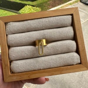 Bague Breloque Ovale Doré