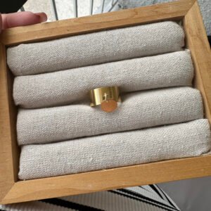 Bague Breloque Médaille Doré