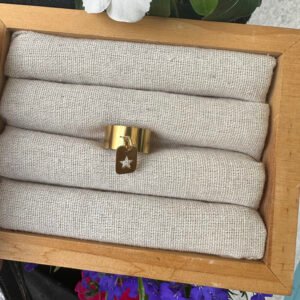 Bague Breloque carte étoile Doré