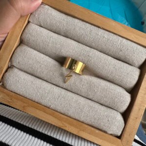 Bague breloque éclair doré